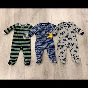 Baby Boys Fleece Footed PJ BUNDLE 6/9 Months